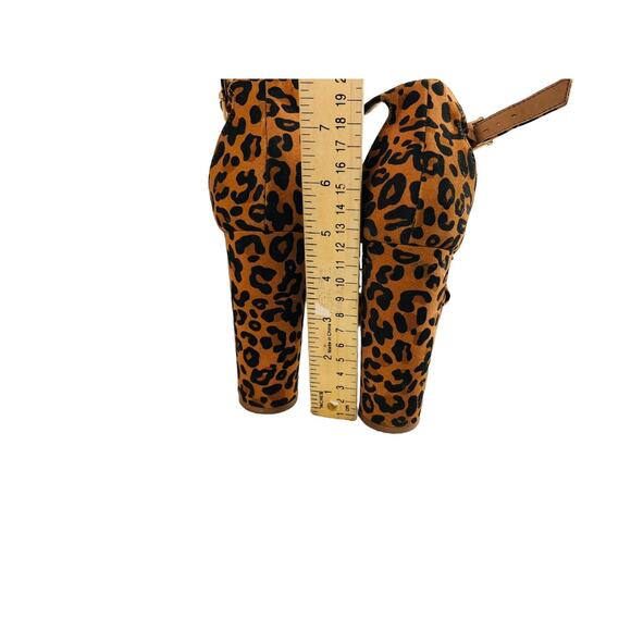 ShoeDazzle Deanelle Heeled Sandal Animal Print Heels Platform Peep Toe 8.5 - Picture 7 of 8